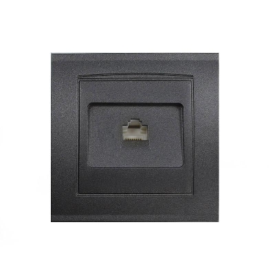 Розетка компьютерная 1-м СП Бриллиант в сборе графит Universal 7947601-Gr