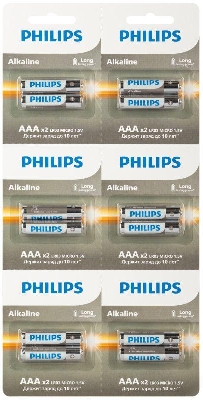 Элемент питания алкалиновый AAA/LR03 1.5В Entry отрывной набор (блист. 12шт) Philips Б0064646