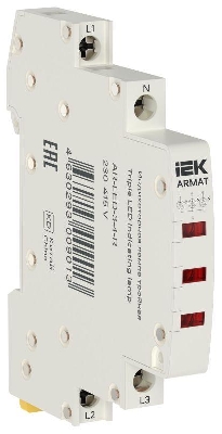 Лампа индикаторная тройная LED 230-415В AC красн. ARMAT IEK AR-LED-3-4-R