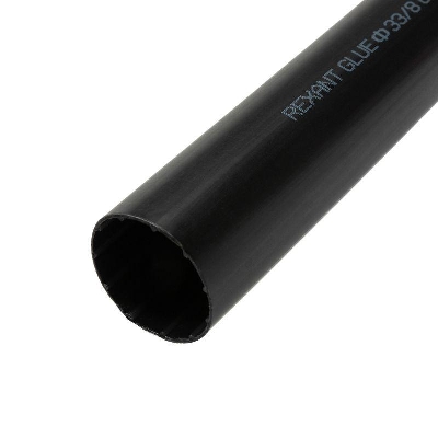 Трубка термоусадочная среднестен. клеевая 33/8 (3-4:1) черн. 1м (уп.4шт) Rexant 26-0033