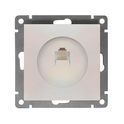 Розетка компьютерная 1-м СП Афина RJ45 кат.5E механизм жемчуж. Universal A0051-OBr