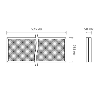 Светильник светодиодный MiR 16Вт 4000К CRI90 IP40 1900лм 595х295х50 офисный призма с БАП GAUSS G1-A0-00070-01GA3-4001640