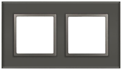 Рамка 2-м Elegance 14-5102-16 для розеток и выключателей стекло титан Эра Б0065835