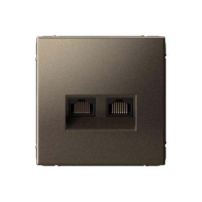 Розетка двойная компьютерная ArtGallery RJ45+RJ45 кат. 6A механизм мокко SE GAL000688