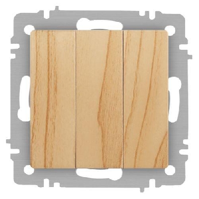 Выключатель 3-кл. СП Accent 6-106-11 10А IP20 250В AL/CU сосна Intro Б0063552