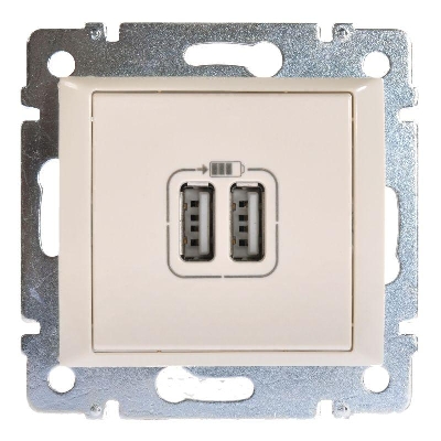 Розетка USB 2-м СП Valena механизм сл. кость (DIY-упак.) IEK 694372