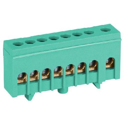 Шина PE земля в изолированном корпусе на DIN-рейку ШНИ-6х9-8-Д зел. NO-224-102 Эра Б0062877