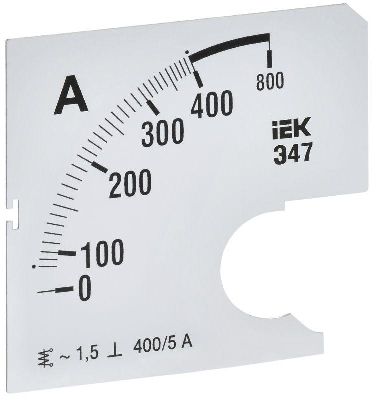 Шкала сменная для амперметра Э47 400/5А-1.5 72х72мм IEK IPA10D-SC-0400