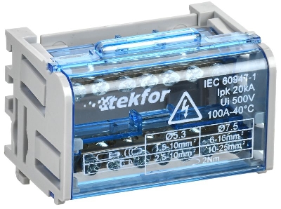 Шины на DIN-рейку (кросс-модуль) ШНК 2х7 L+PEN TEKFOR IEK TF-DN10-2-07-100