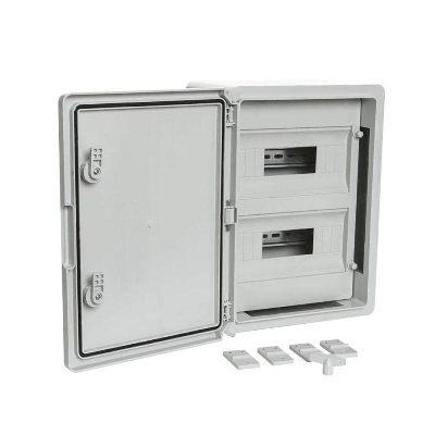 Корпус пластиковый распределительный ЩРН-24 IP65 сер. дверь 400х300х170 Промрукав PR08.26499