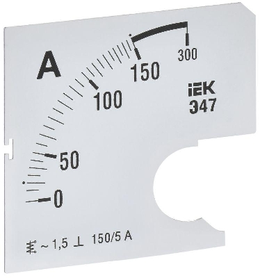 Шкала сменная для амперметра Э47 150/5А-1.5 72х72мм IEK IPA10D-SC-0150