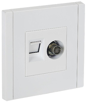 Розетка 2-м TV+RJ45 кат.5E FORTE&PIANO FP236 бел. IEK FP-AK20-1-K01