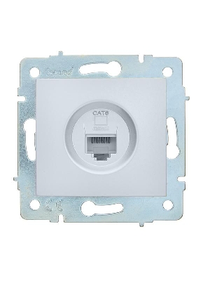 Розетка компьютерная 1-м СП ASTI IP20 RJ45 механизм Cat 6e жемчуж./бел. перламутр. LEZARD 7081-3088-140