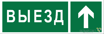 Знак безопасности BL-6020B.N06 "Направление к воротам выезда прямо" Белый свет a22449