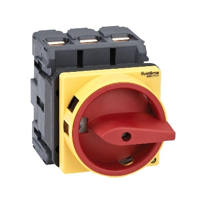 Выключатель-разъединитель 3п 100А IP20 с красн. рукоят. на дверцу 4 винтами с замком SE MSD100310R