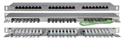 Патч-панель 19дюйм 0.5U кат.5E 24 порта RJ45 Dual IDC PPHD-19-24-8P8C-C5E-SH-110D высок. плотности Hyperline 244077