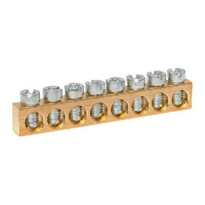 Шина PEN "ноль-земля" (6х9мм) 8 отв. для щитов Nova Unix Unix65 EKF nv-k8