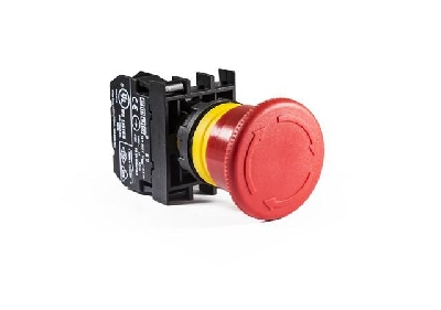 Кнопка аварийная "Грибок" d40мм 1НЗ с фиксацией и возвратом поворотом EMAS B200EG