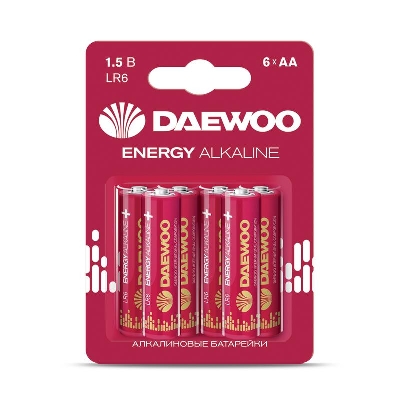 Элемент питания алкалиновый AA/LR6 1.5В Energy Alkaline BL- 6 (блист. 6шт) DAEWOO 5057067