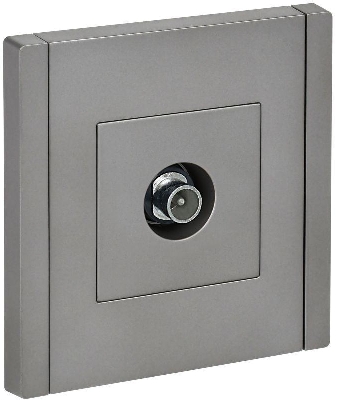 Розетка TV проходная FORTE&PIANO FP529 сталь IEK FP-A10-P-K46