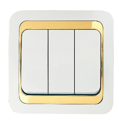 Выключатель 3-кл. Mimoza 1вх. 3вых. с зол. вставкой Makel 12291