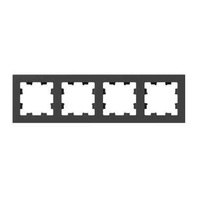 Рамка 4-м Эпика пластик черн. EKF UP1-FPB-04