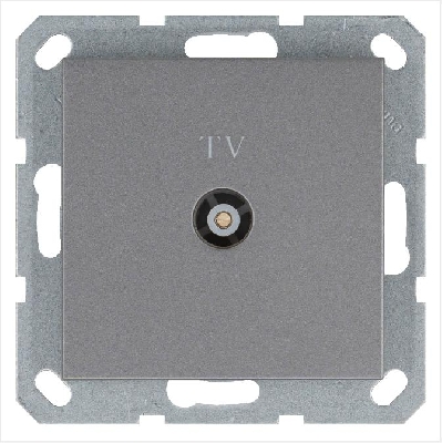 Розетка телевизионная оконечная TV Ф9.5мм механизм алюм. Jasmart G6001S