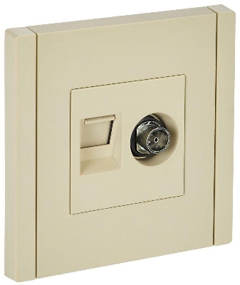 Розетка 2-м TV+RJ45 кат.6 FORTE&PIANO FP437 ваниль IEK FP-AK20-2-K10