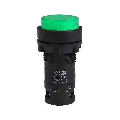 Кнопка с подсветкой OptiSignal Compact D22 С7-PL-M310 зел. 1НО 230В AC XB7NW33M1 КЭАЗ 362100