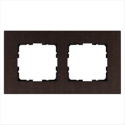 Рамка 2-м G-Metal метал. алюм. корич. Brown Jasmart G1002AZ