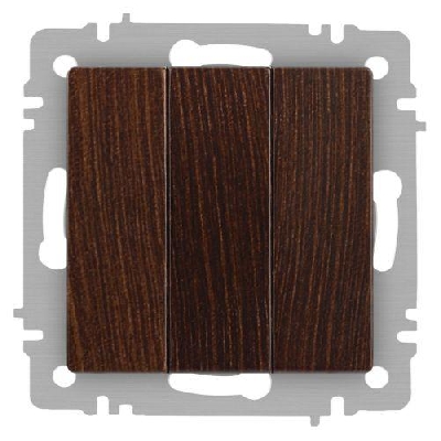 Выключатель 3-кл. СП Accent 6-106-10 10А IP20 250В AL/CU венге Intro Б0063550