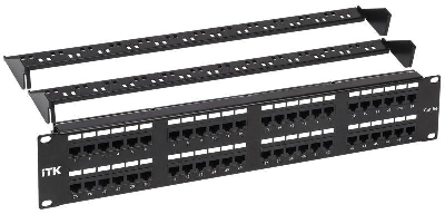Патч-панель 2U кат.5E UTP 48 портов Dual с кабельн. органайзером ITK PP48-2UC5EU-D05-1