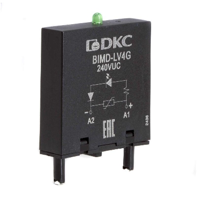 Модуль индикации и защиты LED зел.+варистор (A1+) 240В AC/DC DKC BIMD-LV4G