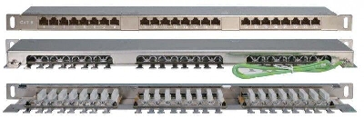 Патч-панель PPHD-19-24-8P8C-C6-SH-110D высокой плотн. 19 дюйм 0.5U 24 порта RJ45 кат. 6 Dual IDC экран. Hyperline 46091