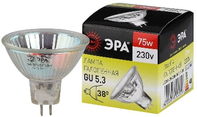 Лампа галогенная GU5.3-JCDR (MR16) -75W-230V-Cl ЭРА C0027366