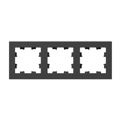 Рамка 3-м Эпика пластик черн. EKF UP1-FPB-03