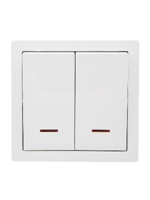 Выключатель 2-клав. LETO с инд. бел. LEZARD 752-0200-112