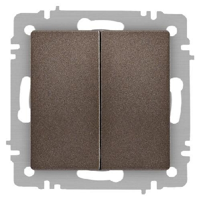 Выключатель 2-кл. СП Accent 6-104-08 10А IP20 250В AL/CU бронза Intro Б0063497