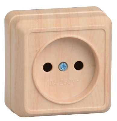 Розетка 1-м ОП Октава 10А IP20 без заземл. сосна GENERICA ERO10-K03-10-DC