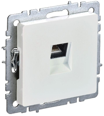 Розетка компьютерная СП RJ45 кат.6 BRITE РК11-БрЖ механизм жемчуж. IEK BR-K10-2-K36