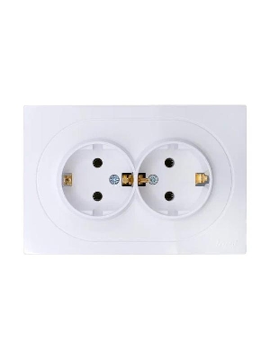 Розетка 2-м СП OSEN с заземл. ПБТ механизм бел. LEZARD 743-0200-127B