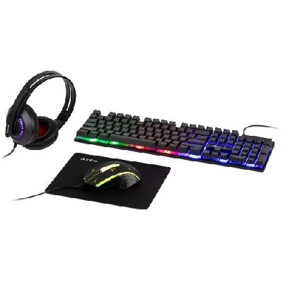 Комплект клавиатура и мышь DX850 игровые 1200-3600dpi + коврик + гарнитура черн. Intro Б0056141