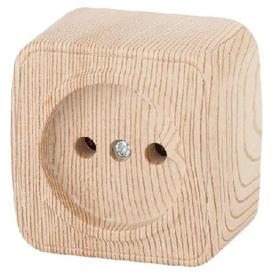 Розетка 1-м ОП Polo 3-201-11 2P 16А 250В IP20 без заземл. сосна Intro Б0053556