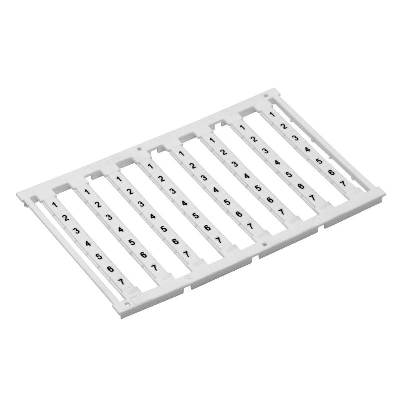 Маркировка для клемм ширина 8мм узкая для клемм Push-in бел. от 1 до 7 вертикальная ориентация 1шт = карта из 56 маркеров (уп.10шт) DKC NUPUTUK-8F-1-7V