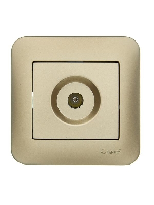 Розетка телевизионная оконечная TV СП ASTI IP20 в сборе золото. LEZARD 7081-3636-130