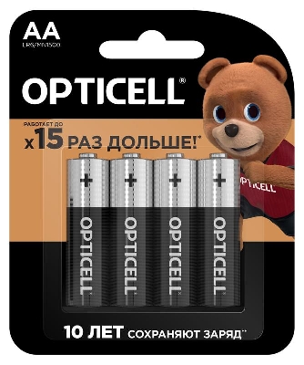 Элемент питания алкалиновый AA/LR6 (блист. 4шт) Basic Opticell 5051001