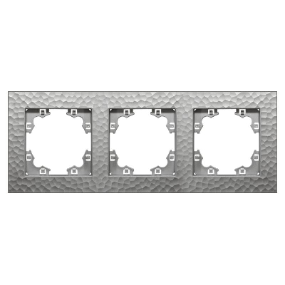 Рамка 3-м Афина фактурная универс. серебро Universal A10045-S