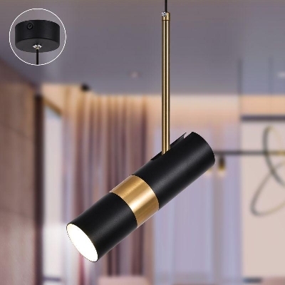 Светильник подвесной (подвес) PL33 BK/GD MR16 GU10 потолочный цилиндр черн. золото Эра Б0061382