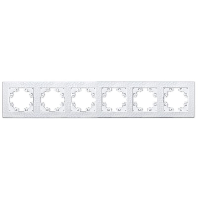 Рамка 6-м Афина фактурная универс. бел.Universal A11043