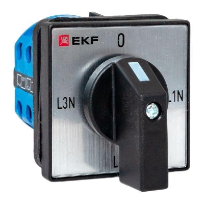 Переключатель кулачковый ПК-1-84 4п 10А для вольтметра (фазное напряжение) IP65 EKF pk-1-84-10-65